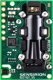 Фото 1/3 SCD30 CO2 sensor module, SCD30 Series Temperature & Humidity Sensor, PWM Output, Surface Mount, I2C, UART, ±0.5%, 7 Pins