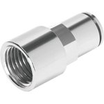 NPQM-D-G18F-Q6-P10, Straight Threaded Adaptor, G 1/8 Female to Push In 6 mm ...