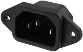 703W-00/52, Power entry connector - AC receptacle - Connector type male blades IEC 320-C14 - Panel Mount - Flange - Through h ...