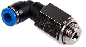 Фото 1/2 QSLL-G1/4-6, QS Series Elbow Threaded Adaptor, G 1/4 Male to Push In 6 mm, Threaded-to-Tube Connection Style, 186129