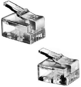 TM4P-88P, Modular Connectors / Ethernet Connectors 8P M MODULAR PLG IDC COPPER FOIL/RND TYP