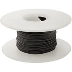 KSW24BLK-0100, Hook-up Wire 24AWG LOW STRP FORCE 100' SPOOL BLACK
