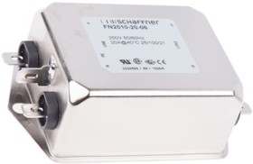 FN2010 -20 -06, Power Line Filter General Purpose EMI 0Hz to 400Hz 20A 250VAC Quick Connect Flange Mount