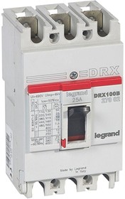 Авт. выключатель Legrand DRX 125/25A, 3P 10kA, фикс. расцепители