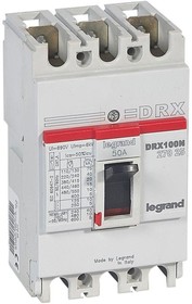 027025, Выключатель автоматический DRX125 термомагнитный 50A 3П 20кА