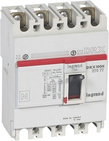 Выключатель автоматический 4п 75А 36кА DRX125 стационарн. Leg 027077