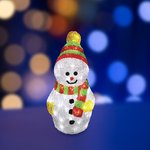 513-275, Акриловая светодиодная фигура Снеговик с шарфом 30 см, 40 светодиодов ...