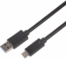 Фото 1/4 18-1880, Кабель USB-A 3.0 - Type-C 3.1, 3А, 1м, ПВХ, черный