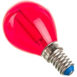 Лампа LED-G45-5W/RED/E14 GLA02RD светодиодная, форма шар UL-00002985