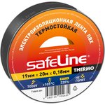 Изолента SafeLine THERMO 19мм х 20м х 0,18 мм черный, термостойкая (25266)