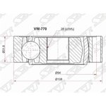 VW-770, Шрус внутренний VOLKSWAGEN TRANSPORTER T5 03-