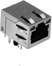 G7LX-A88S7-BP-G/Y, Modular Connectors / Ethernet Connectors RJ45 MOD JCK 10/100 MAGN n POE LED TB-UP