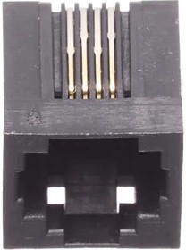 GDLX-N-64, Modular Connectors / Ethernet Connectors 6P4C R/A PCB BLACK LOPRO NON-SHIELDED