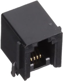 GLX-A-44-BLK, Modular Connectors / Ethernet Connectors M/JK L/PROF RT  4P4C BLK