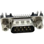 K202XHT-E9P-NJ, D-Sub Standard Connectors 9P Plug R/A SMT Ult Short W/ Bd Lock