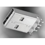 KUSBX-SMT2AP5S-B, USB Connectors A TYPE SMT BLK PLUG 1.35mm POSTS SHIELD