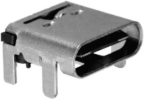 KUSBX-SMT3-CS-BTR, USB Connectors R/A USB TypeC 2-PIN Long TH GOLD FLASH