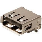 KUSBX-SMT4-ASFS1N-BTR, USB Connectors SMT USB A-TYPE Recep BLK GOLD FLASH
