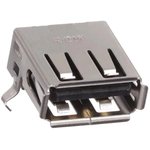 KUSBX-SMTAS1NBTR, USB Connectors SMT USB A-TYPE RECPT BLACK