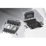 KUSBX-SMT-BS1N-W, USB Connectors B TYPE SMT RECEPT WHITE -SHIP ON TRAY