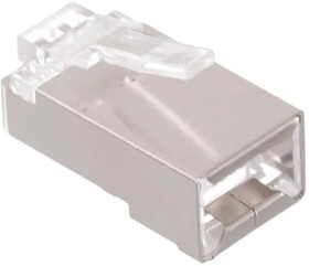 MPS88RX-5000S, Modular Connectors / Ethernet Connectors 8P8C SHIELDED SOLID ROUND 50u