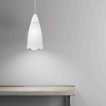 16-20 Decorative lamp, hanging, "Brauer", plastic, 1xE27 15W, 220V, white ...