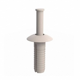 61APM18075, Screws & Fasteners Anchor Rivet, Plastic Pin, .188 Hole, .750 Length, White,Impact Mod Nylon,Mushroom Head