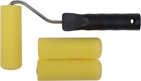 Фото 1/5 02831, Валик поролоновый желтый с ручкой "мини" 100 мм + 2 сменных ролика
