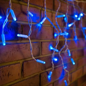 Фото 1/9 255-136, Гирлянда Айсикл (бахрома) светодиодный, 4,8 х 0,6 м, белый провод, 230 В, диоды синие, 176 LED NEON