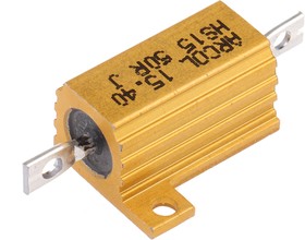 Фото 1/3 HS15 50R J, 50 15W Wire Wound Chassis Mount Resistor HS15 50R J ±5%