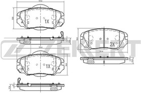 BS2113, Колодки торм. диск. передн. Chevrolet Camaro V 11- Malibu (V300) 12- Opel Insignia 08- Saab 9-5 (