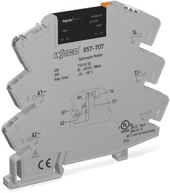857-707, 857 Series Solid State Relay, 0.1 A Load, DIN Rail Mount, 48 V dc Load, 138V ac/dc Control