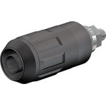 4 mm socket, screw connection, mounting Ø 12 mm, CAT II, black, 66.9684-21