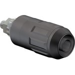 4 mm socket, screw connection, mounting Ø 12 mm, CAT II, black, 66.9684-21