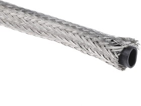 Фото 1/5 RAY-101-10.0(10)CK0610, Expandable Braided Copper Silver Cable Sleeve, 10mm Diameter, 10m Length, RayBraid Series