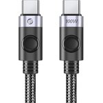 Кабель Orico USB-C/USB-C, 480мбит/с, 2м, черный/серебр (ORICO-C2CZ-20-BK-BP)