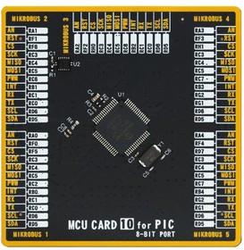 MIKROE-4226, Add-On Board, MikroE MCU Card 10, PIC18F PIC18F67K40-I/PT MCU, 2 x 168 Pin Mezzanine Connector