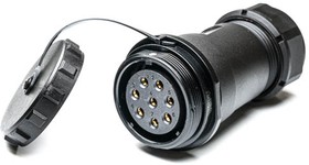 Circular Connector, 8 Contacts, Cable Mount, Socket, Female, IP68