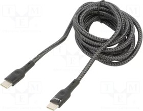 KABELCL-151, Cable; Power Delivery (PD),USB 2.0; USB C plug,both sides; 2m