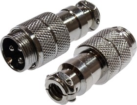 1-563-3, разъем MIC-16 3 контакт штекер металл на кабель
