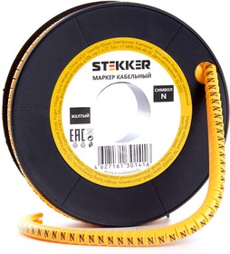 Фото 1/4 Кабель-маркер N для провода сеч. 6мм2CBMR40-N , желтый, упаковка 500 шт 39121