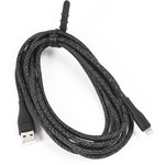 Дата-Кабель USAMS-SJ397 USB - Lightning (3 м) нейлоновая оплетка, черный (SJ397USB01)