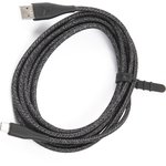 Дата-Кабель USAMS-SJ398 USB - Type-C (3 м) нейлоновая оплетка, черный (SJ398USB01)