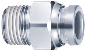 KQG2H06-M5, KQG2 Series Straight Threaded Adaptor, M5 Male to Push In 6 mm, Threaded-to-Tube Connection Style