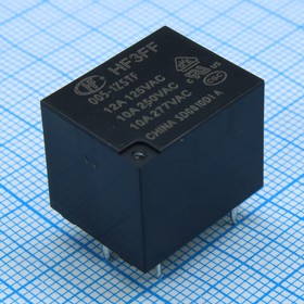 HF3FF/005-1ZSTF, миниатюрное 5VDC, 6A/250VAC 12А/28VDC, 1переключение