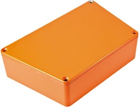 Фото 1/3 1590TRPCOR, 1590 Series Orange Die Cast Aluminium Enclosure, IP54, Orange Lid, 95 x 121.8 x 39mm