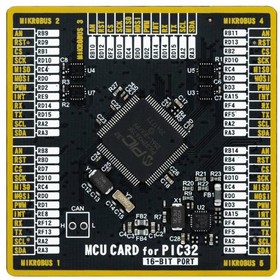 MIKROE-4567, Add-On Board, 32-Bit PIC32 MCU Card PIC32MX675F256L, 256 KB, 3.3 V