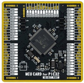 MIKROE-4568, Add-On Board, 32-Bit PIC32 MCU Card PIC32MX675F512L, 512 KB, 3.3 V