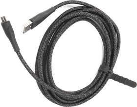 Фото 1/3 Дата-Кабель USAMS-SJ399 USB - micro USB (3 м) нейлоновая оплетка, черный (SJ399USB01)
