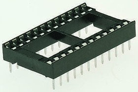 LOC-640-S051-99, 2.54mm Pitch Vertical 40 Way, Through Hole Stamped Pin Open Frame IC Dip Socket, 1A